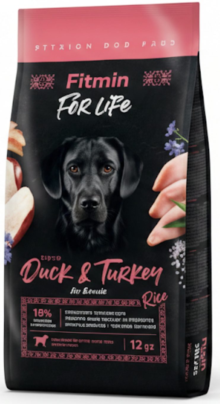 פיטמין פור לייף לכלבים בוגרים בטעם ברווז והודו 12 ק''ג